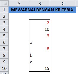 Cara Mewarnai Huruf Dengan Menggunakan Kriteria Dalam Excel