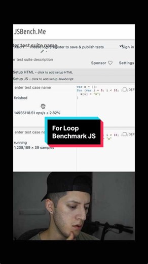 Running a benchmark on a for loop | running a loop
