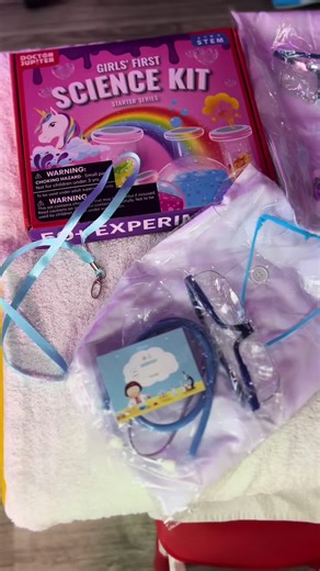 Little Scientist, Big Discoveries!! Mini Scientists!! #homeschoolactivities #daycareteacher #daycarefun #ScienceClass #Labcoats #Volcanoes #ColorVolcanoExperiment #GirlyGirls #learning #learningfun