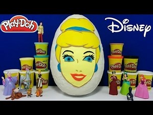 GIANT CINDERELLA Surprise Egg Play Doh - Disney Toys Frozen Little Pony Littlest Pet Shop