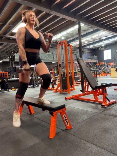 Lateral Step Ups with a dumbbell