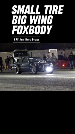 Small Tire Big Wing Foxbody at KRF Arm Drop Dragz #cars #racing #ford #mustang #foxbody #kentucky #usa #dragrace #armdrop #reels | Aaron Robinson