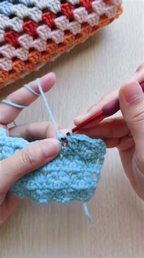 3dc cluster practice🧶. Do you like textured stitches too? #beginnercrochet #crochettutorial #crochet