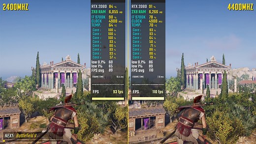 内存频率有多重要？2400mhz VS 4400mhz 内存多款游戏测评比较！