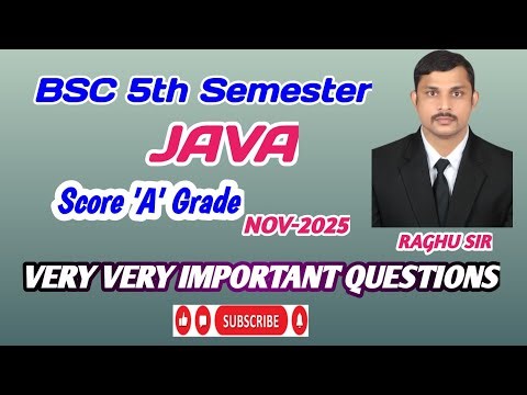 Java important questions 2025 | BSC 5th Semester