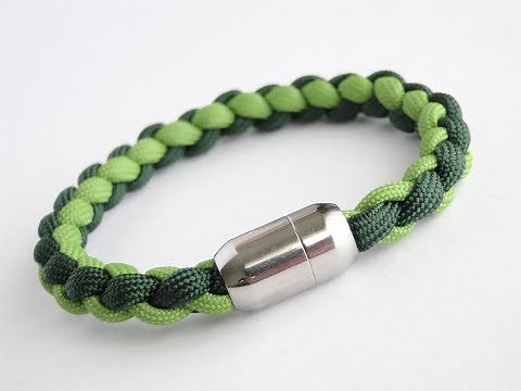 How to Make a Four Strand Round Braid/Magnetic Clasp Paracord Friendship Bracelet Tutorial