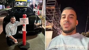 The Block bidder Adrian 'Mr Lambo' Portelli is spotted out with his rarely-seen girlfriend Karlie Butler and their newborn son for the first time