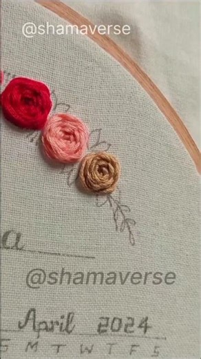 My First Couple Calendar Hoop | Woven Wheel Rose Tutorial | Shamaverse ✨❤️ #shorts #embroidery