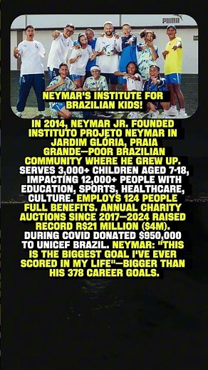 NEYMAR'S INSTITUTE FOR BRAZILIAN KIDS ⚽️💙