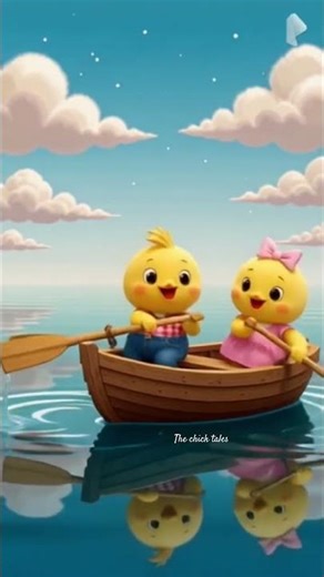Two cute chicks in a boat🛶#cute #animation #boat #music #ytshorts