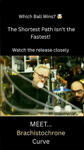 Watch the release closely.The Shortest Path Isn’t Always the Fastest! Brachistchrone curve #physics
