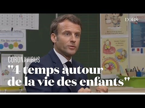 Emmanuel Macron : à partir du 11 mai, la vie des enfants à l'école sera organisée en 4 temps