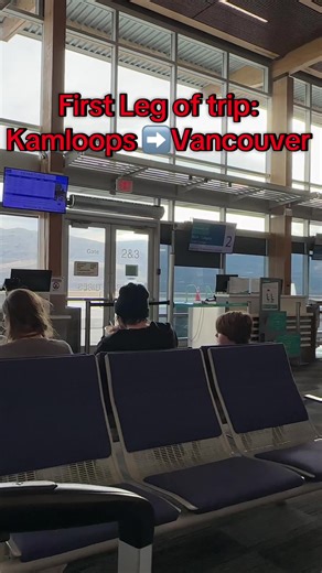 First leg of our trip. Kamloops ➡️ Vancouver. Flying @WestJet - lots of legroom when you happen to be only 5 ft 1” - Vertically Challenged or West Jet ideal customer? 😜 #virginvoyages #travelagent #traveltiktok #caribbeancruise #miami