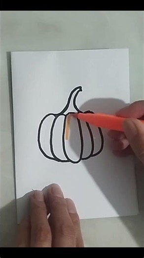 Drawing a Cute Pumpkin 🎨✨ #shorts 🎃
