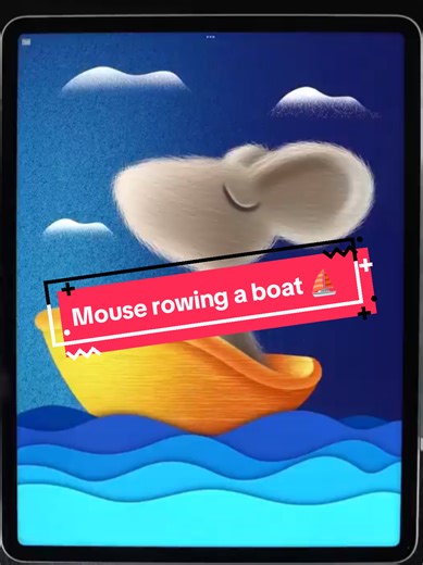 Mouse rowing a boat Hair & Texture Brush, Link in Bio ✍️ #painting #illustration #digitalart #procreate #drawing