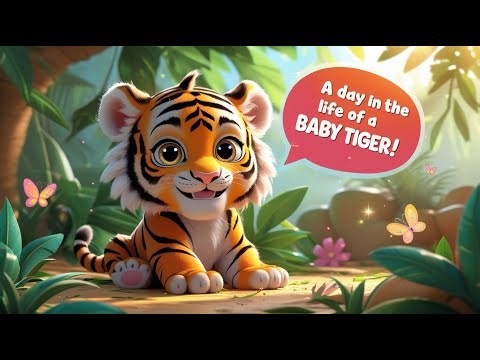 A Day in the Life of a Baby Tiger | Adorable Animal Cartoon Video
