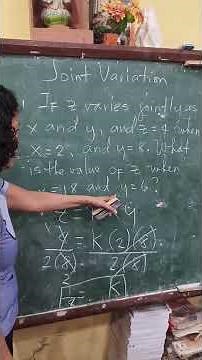 Joint Variation Sample Problem#grade9math #highlights