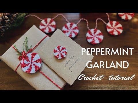 Quick and Easy Crochet Peppermint Garland Tutorial | Christmas Crochet | Beginner Friendly