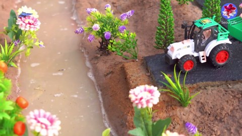 Amazing bridge construction by trucks