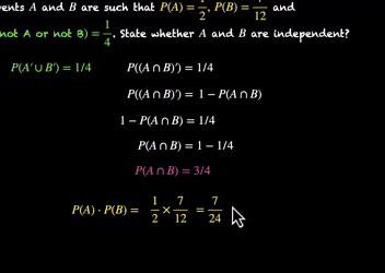 Independent events example: test taking
