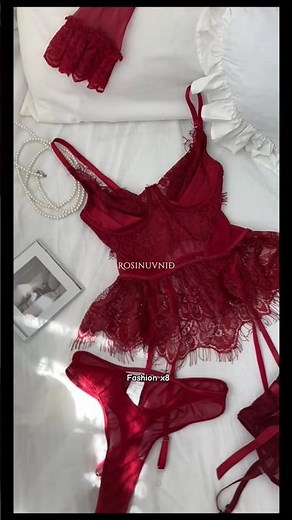 Romantic Wine Red Lingerie Collection 🌹 | Aesthetic & Comfortable #fashionx8 #fashion