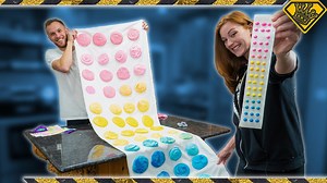 We made human sized candy buttons and tasted them