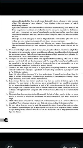 class 8 subject science lesson light question answer