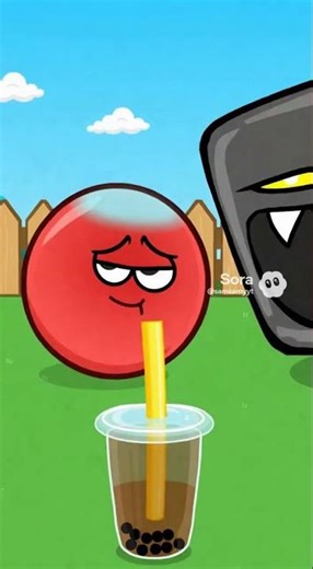 Red Ball 4 Boba Tea drinking fight #redball4 #food