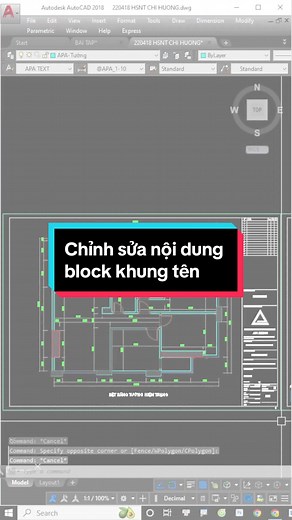 Hướng dẫn chỉnh sửa nội dung block khung tên trong AutoCAD
