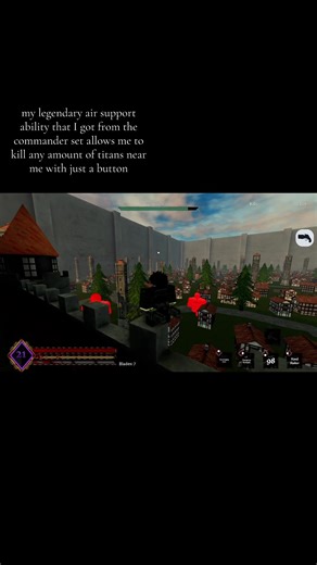 the commander set also gives me two other support abilities, like one where I place a flag and anyone who steps near it gets a massive speed boost for a while, then my other ability is where I can build my own refill station for when you run outta gas or blades #fyp #roblox #aot #anime #game