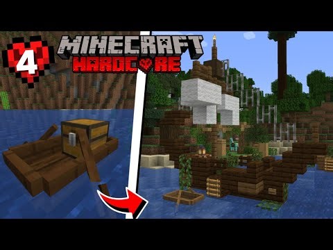 Minecraft Hardcore #4 | Making my boat better looking!