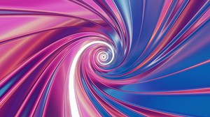 a blue and pink swirl background with a spiral shape