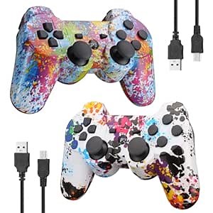 Powerextra Pro PS-3 Controller, 2 Pack Wireless Controller for PS-3