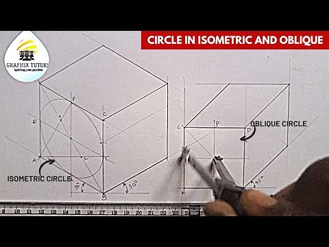 HOW TO DRAW CIRCLE IN ISOMETRIC AND OBLIQUE PROJECTION _ ORDINATE CIRCLE CONSTRUCTION