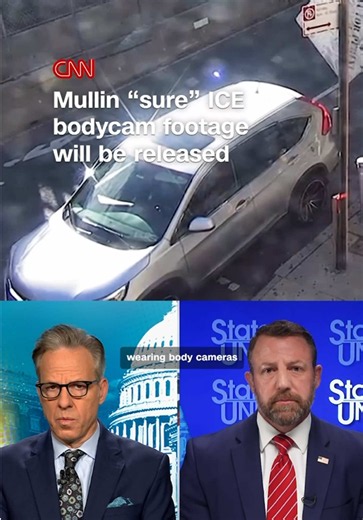 DHS Secretary Markwayne Mullin told Jake Tapper he is “sure” footage from ICE agents’ body cameras in the NYC shooting will be made public. He gave no date, saying it will come once the FBI and HSI investigation is complete.