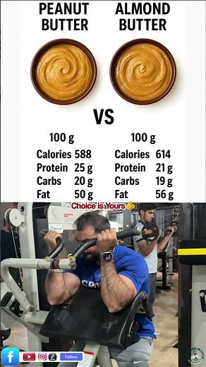 Peanut Butter vs Almond Butter 100g -- The Real Nutrition Breakdown | Best Choice for Weight Gain |