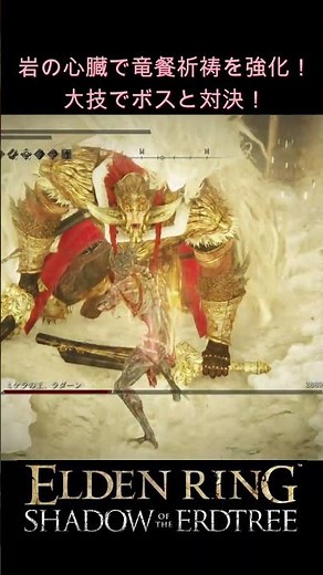 【岩の心臓】強化した大技でボスと対決！ 竜体竜餐ビルドlv180 vs 約束の王、ラダーン #エルデンリング #eldenring