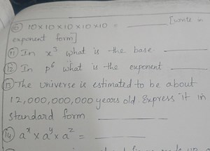 (16) 10 \times 10 \times 10 \times 10 \times 10 = \qquad write ... | Filo