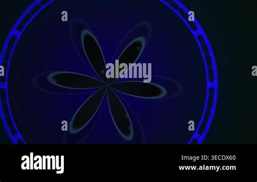 Abstract Blue Flower Pattern with Neon Glow Effect Stock Video Footage - Alamy