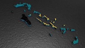 Bahamas map 3d. 3d map of Bahamas.