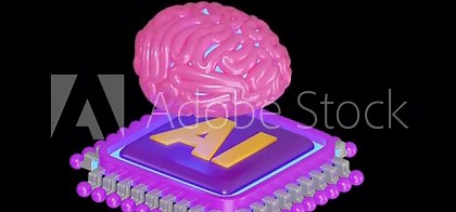 3D Animation of AI Brain Inside the AI Chip | Alpha Channel