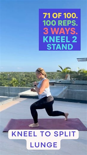Day 71 | Kneel-to-Stand Workout 💥 Split Lunge + Knee Drive | 100 Days of Movement #shortworkout