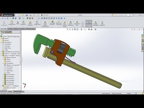 Pipe Wrench Complete Tutorial in SolidWorks