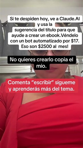 Si hoy necesitas un ingreso extra… ✍️ Usa ChatGPT para crear un ebook. 📖 Diseña la portada en Canva. 💰 Súbelo a una plataforma digital. 🔁 Véndelo una y otra vez. No necesitas experiencia. Solo un buen tema y constancia. CTA Comenta “ESCRIBIR” y te envío mis prompts para crear un ebook desde cero con IA. Este enfoque es atractivo porque no promete ingresos garantizados. En lugar de eso, enseña un proceso real que las personas pueden seguir para crear un producto digital propio y venderlo de fo