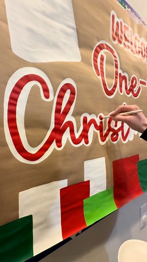 🎄 Christmas Banner🎄 #banners #paintabannerwithme #bannerartist #bannerpainting #ChristmasBanner | Mariah Jo