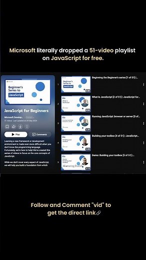 JavaScript fundamentals from scratch by Microsoft #javascript #programming #webdev #microsoft
