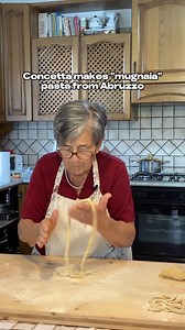 Concetta shares her recipe for large looped pasta called mugnaia from Abruzzo. She serves her mugnaia with a mixed meat sugo, delicious! #pasta #freshpasta #abruzzo | Pasta Grannies