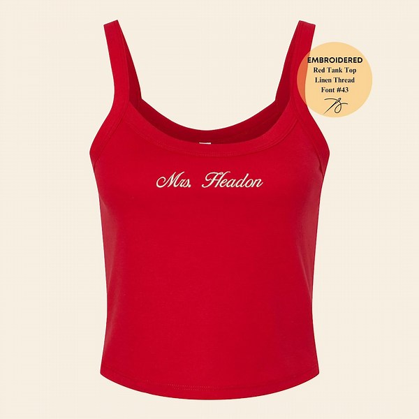 Custom Embroidered Crop Tank Top, Mrs Tank Top, Personalized Embroidered Tank Top, Mrs Bride Gift, Bachelorette Party Idea - Etsy