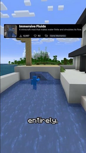 Minecraft Water Physics Just Got Insane 🌊 #shorts
