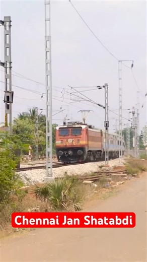 WAP4 with LHB | Chennai Jan Shatabdi Sf Express at Curve #shorts #traingadi #railway #train #wap4